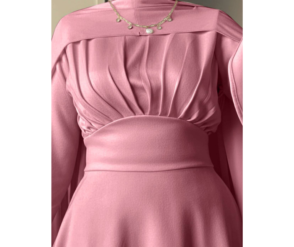 D16-Suede Dress with Chiffon Shawl-One Size up to 85 kg