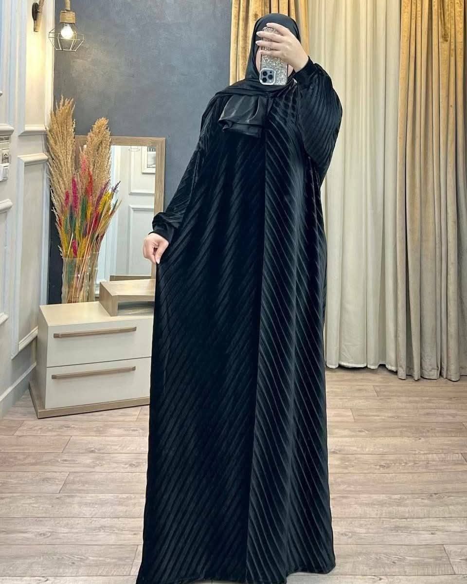 Azdal Ramadan A813 – Velvet Isdal with Lace Sleeves & Scarf -  sizes up to 85 kg