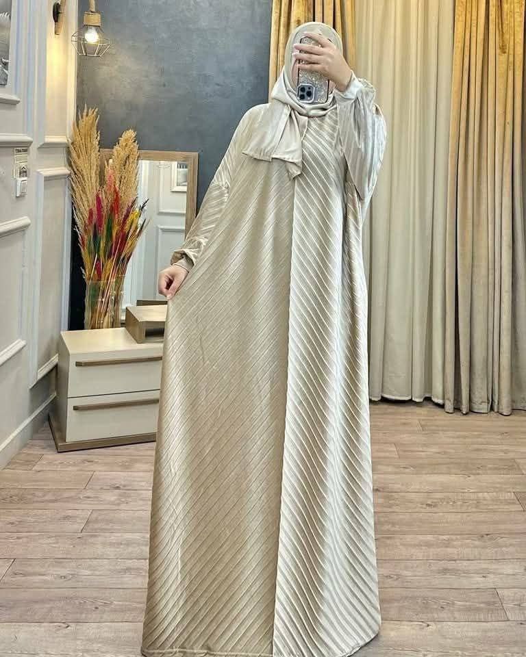 Azdal Ramadan A813 – Velvet Isdal with Lace Sleeves & Scarf -  sizes up to 85 kg