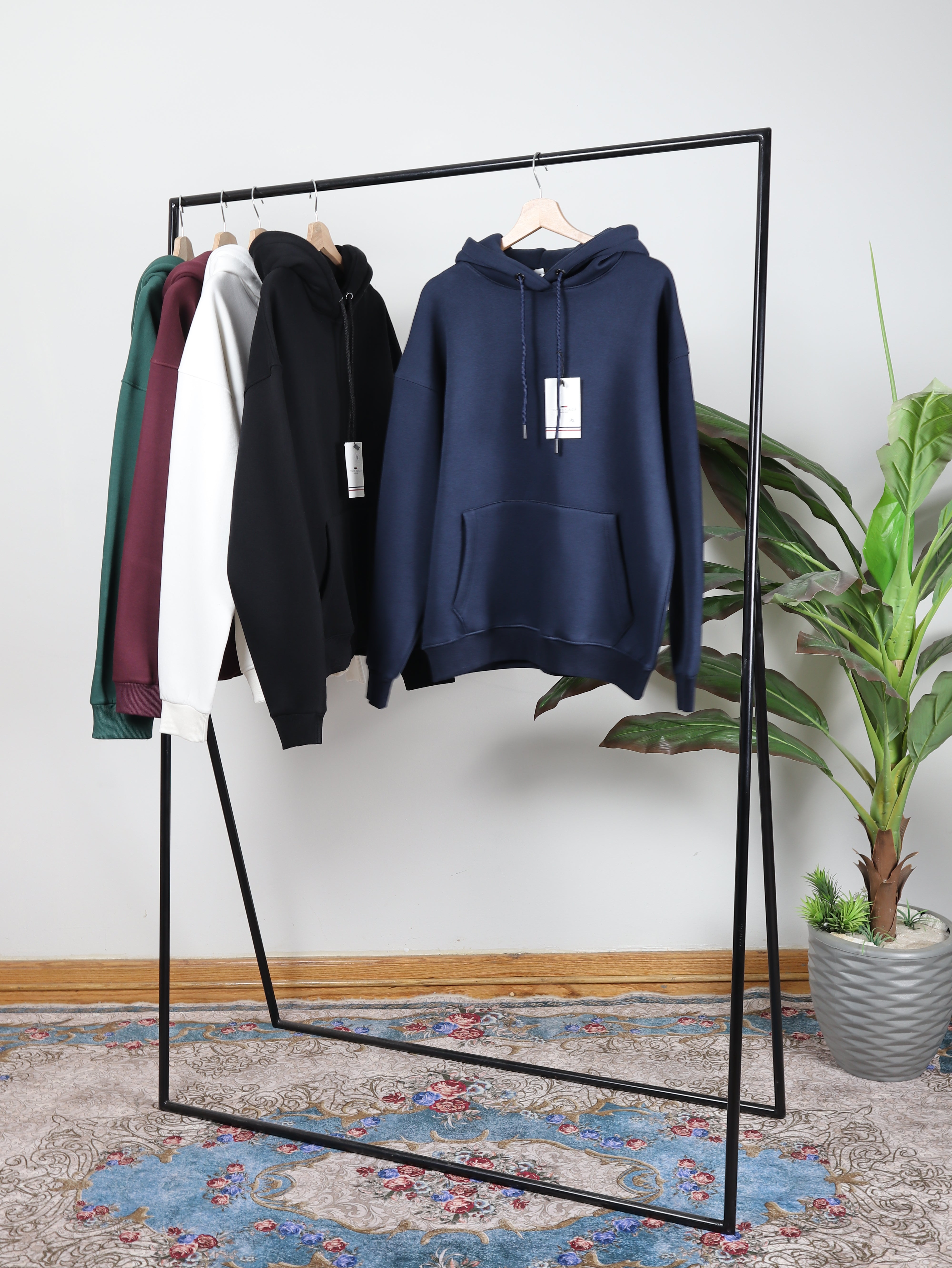 Plain Oversized Cotton Hoodie - W303